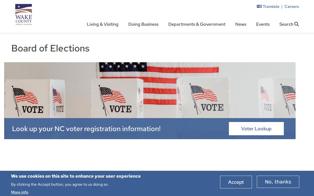 Holly Springs public records at the Wake County Board of Elections