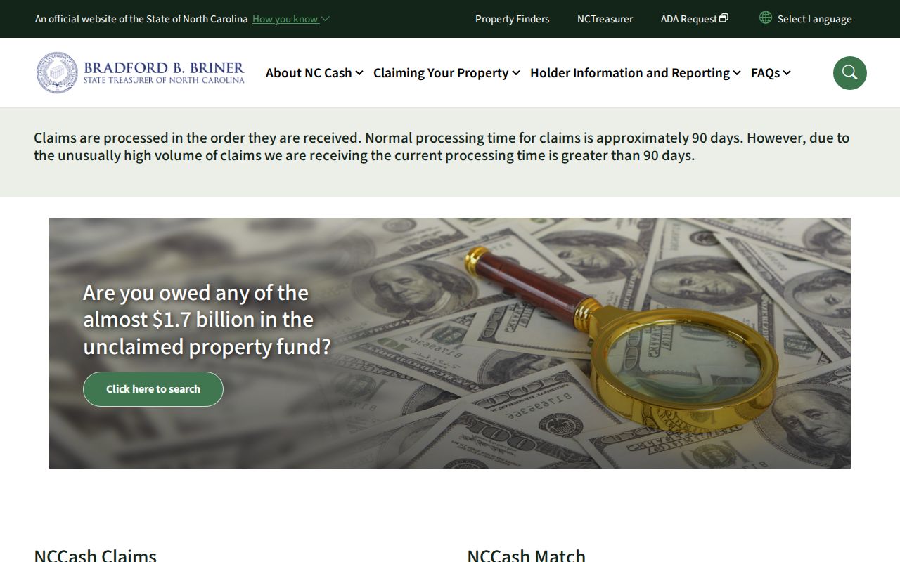 NCCASH official service contrasted with Holly Springs voter records