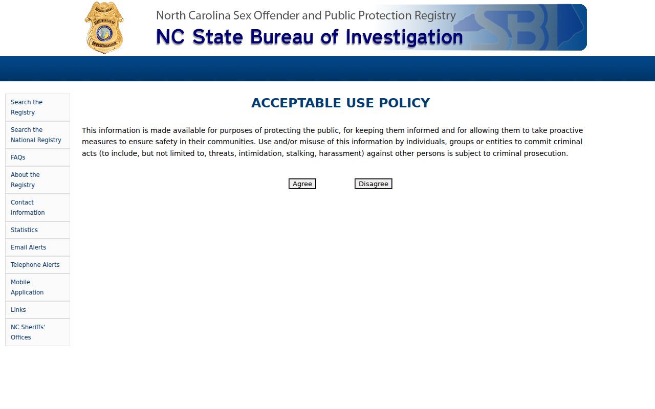 Official registry use warning relevant to lawful Holly Springs voter record research